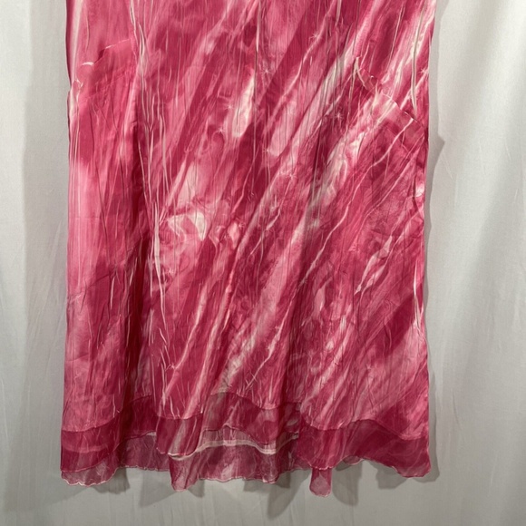 NEW $260 Komarov [ Large ] V-Neck Split Collar Pocket Dress‎ in Pink/White - Picture 7 of 12